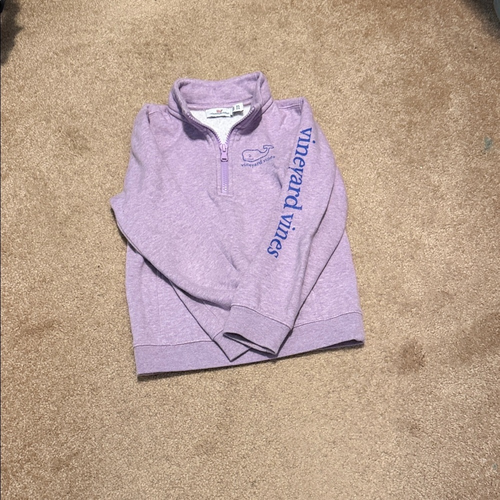 Vineyard Vines Lavender Quarter-Zip with Blue Logo